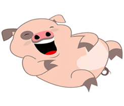Kiki, the cute chubby little pink piggy sticker #853464