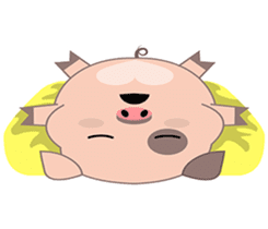 Kiki, the cute chubby little pink piggy sticker #853465