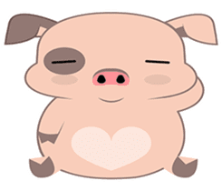Kiki, the cute chubby little pink piggy sticker #853466