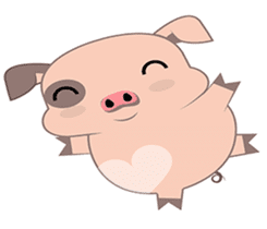 Kiki, the cute chubby little pink piggy sticker #853469