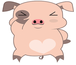 Kiki, the cute chubby little pink piggy sticker #853470