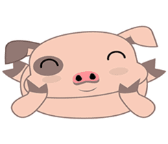 Kiki, the cute chubby little pink piggy sticker #853472