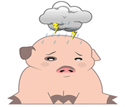 Kiki, the cute chubby little pink piggy sticker #853473