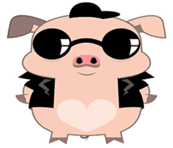 Kiki, the cute chubby little pink piggy sticker #853476
