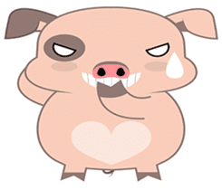 Kiki, the cute chubby little pink piggy sticker #853478