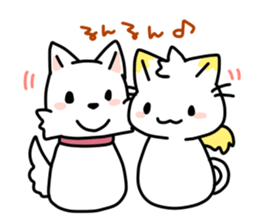 Shiro inu and Kiiro neko.by Kage sticker #860970