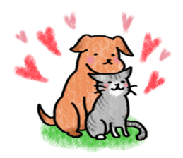 A dog and cat sticker #861910