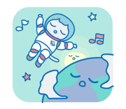 Dreaming Cat of Space sticker #864874