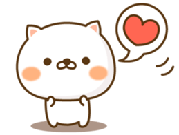 Lovely white cat NEKONYAN sticker #865039