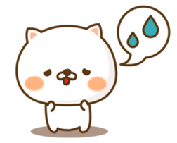 Lovely white cat NEKONYAN sticker #865040
