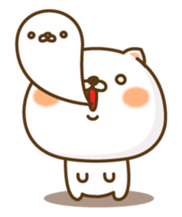 Lovely white cat NEKONYAN sticker #865041