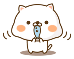 Lovely white cat NEKONYAN sticker #865050