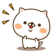 Lovely white cat NEKONYAN sticker #865053