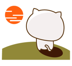 Lovely white cat NEKONYAN sticker #865062
