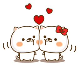 Lovely white cat NEKONYAN sticker #865063