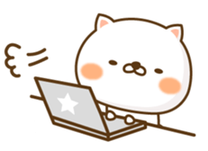 Lovely white cat NEKONYAN sticker #865067