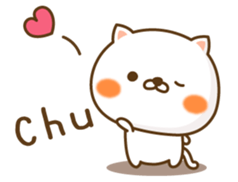 Lovely white cat NEKONYAN sticker #865070