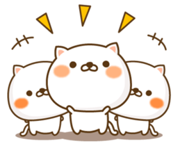 Lovely white cat NEKONYAN sticker #865071