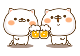 Lovely white cat NEKONYAN sticker #865072