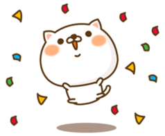 Lovely white cat NEKONYAN sticker #865073