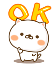 Lovely white cat NEKONYAN sticker #865074