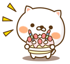Lovely white cat NEKONYAN sticker #865077