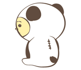 The boy who put on panda costume. sticker #865434