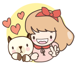 Ribbon and her cats sticker #866919