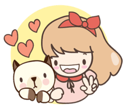 Ribbon and her cats sticker #866919