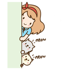 Ribbon and her cats sticker #866927