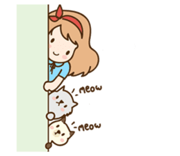 Ribbon and her cats sticker #866927