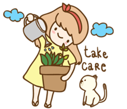 Ribbon and her cats sticker #866931