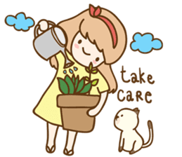 Ribbon and her cats sticker #866931