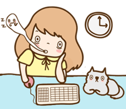 Ribbon and her cats sticker #866932