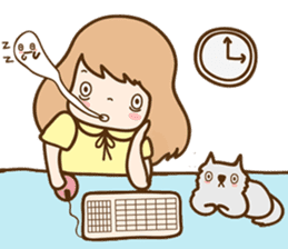 Ribbon and her cats sticker #866932