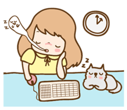 Ribbon and her cats sticker #866933