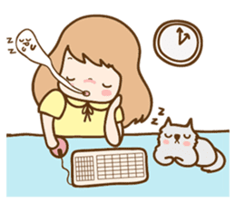 Ribbon and her cats sticker #866933