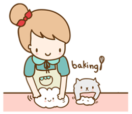 Ribbon and her cats sticker #866935