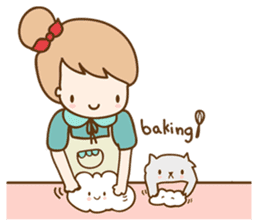 Ribbon and her cats sticker #866935