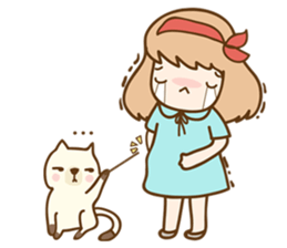 Ribbon and her cats sticker #866936