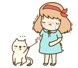 Ribbon and her cats sticker #866936