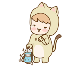 Ribbon and her cats sticker #866937