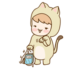 Ribbon and her cats sticker #866937