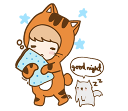 Ribbon and her cats sticker #866938