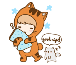 Ribbon and her cats sticker #866938