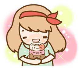 Ribbon and her cats sticker #866939