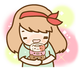 Ribbon and her cats sticker #866939