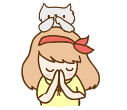 Ribbon and her cats sticker #866941