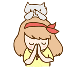 Ribbon and her cats sticker #866941