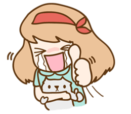 Ribbon and her cats sticker #866942